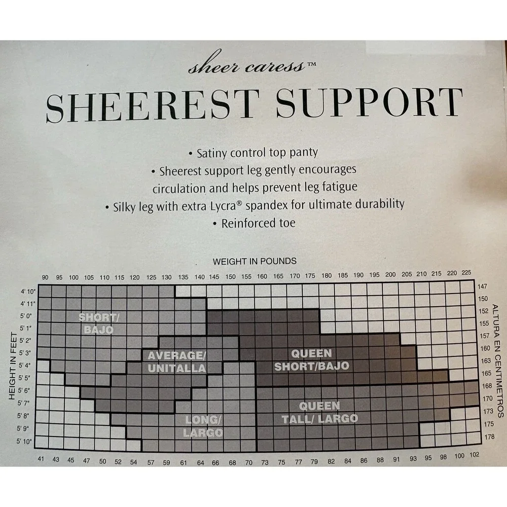 VTG JCPenney Sheer Caress Sheerest Support Pantyhose Queen Short Taupe NOS NIP